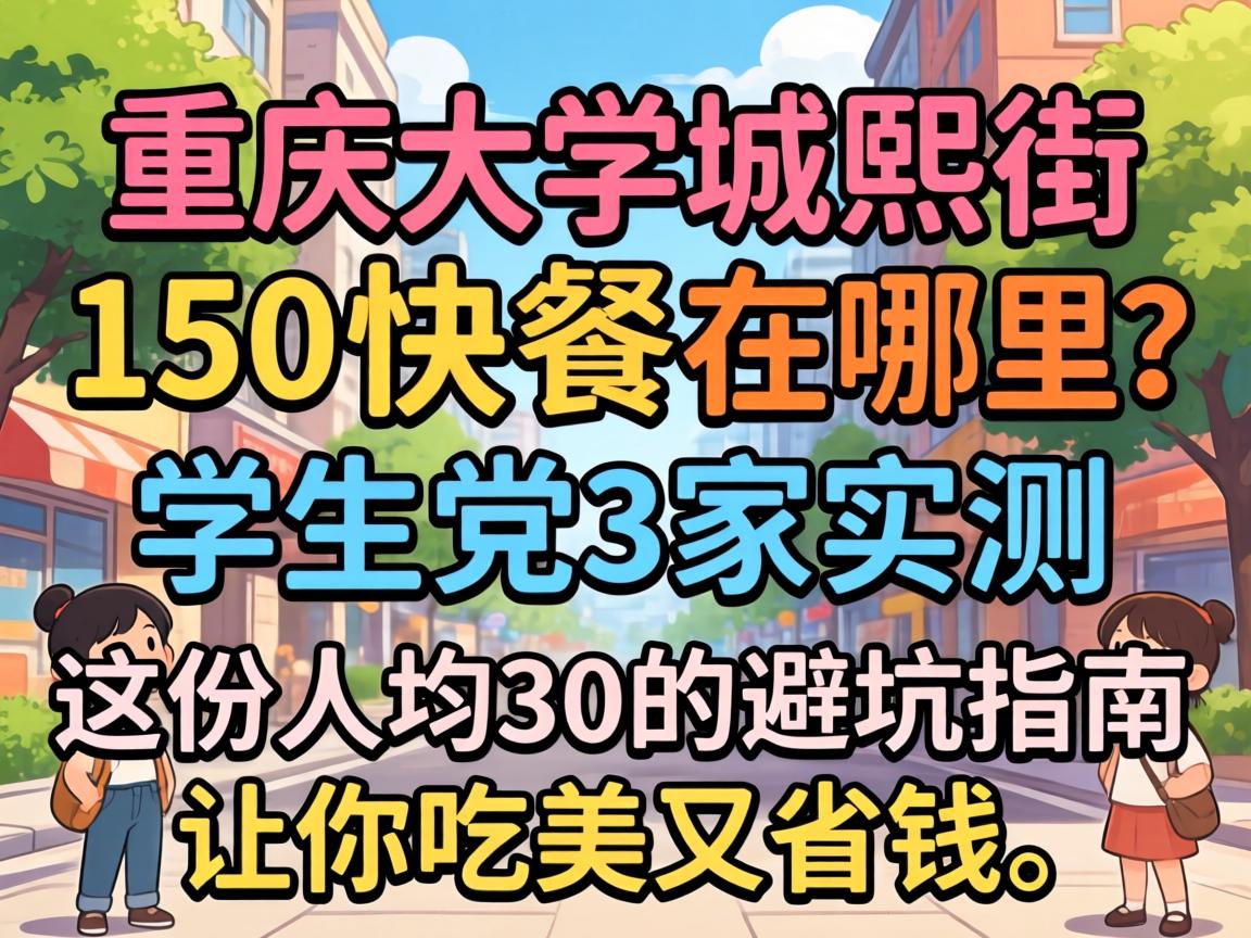 重庆大学城熙街150快餐在哪？学生党3家实测，这份人均30的避坑指南，让你吃美又省钱！