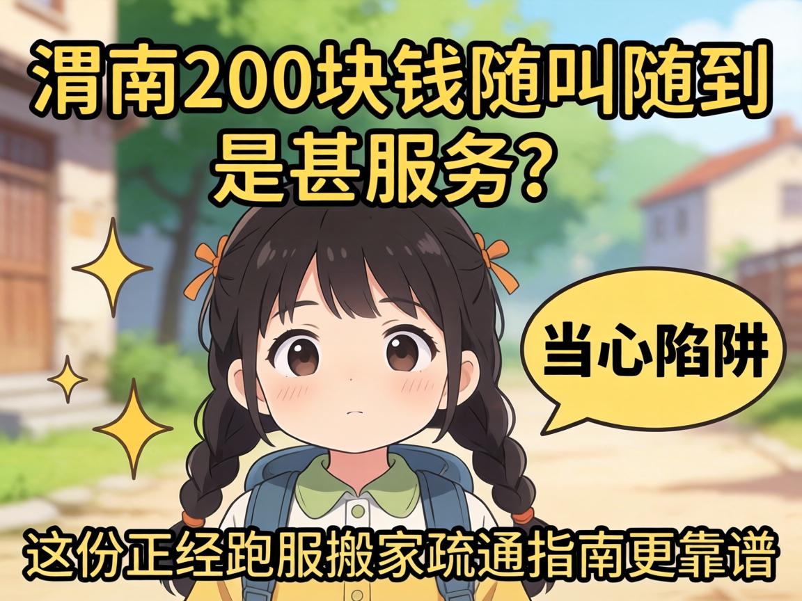 渭南200块钱随叫随到是甚服务？当心陷阱，这份正经跑腿搬家疏通指南更靠谱